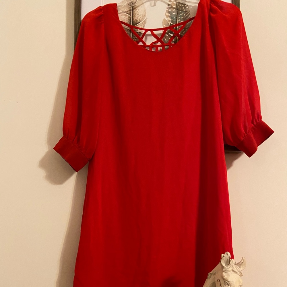 Cuffed Red Dress